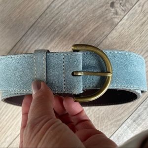 Vintage blue suede Coach belt Medium